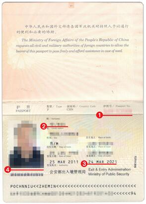 新加坡签证材料护照模板